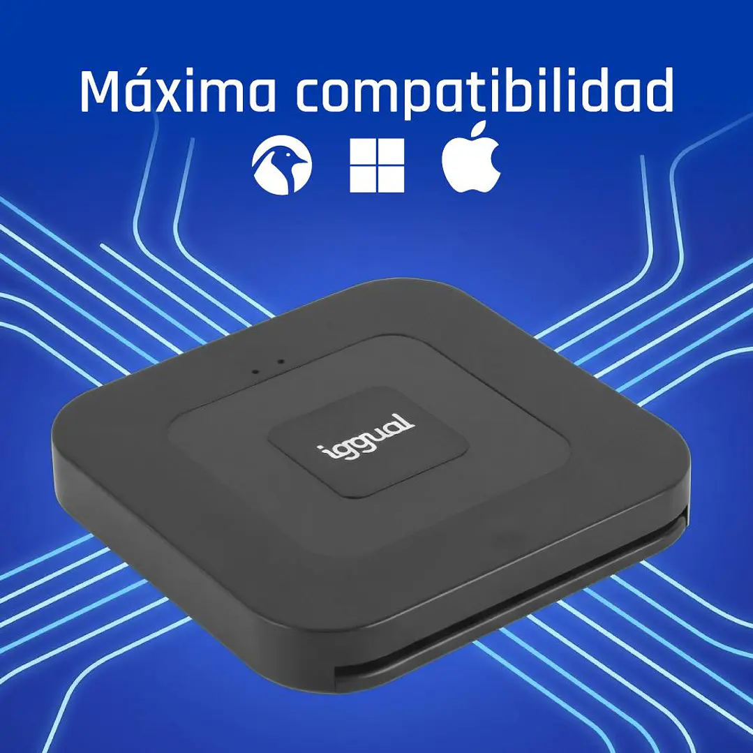 iggual Lector DNI SIP tarjetas ID USB-A / tipo C 2