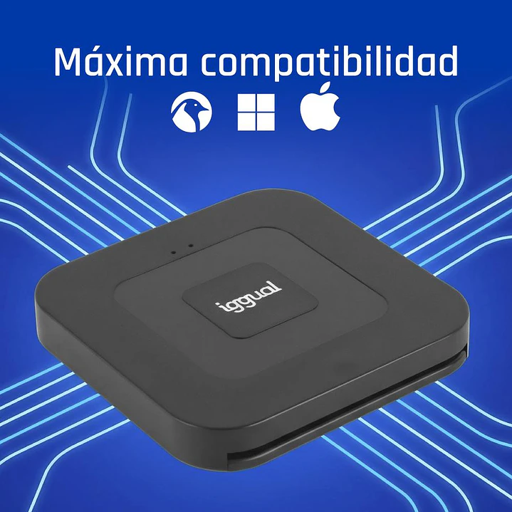 iggual Lector DNI SIP tarjetas ID USB-A / tipo C 2