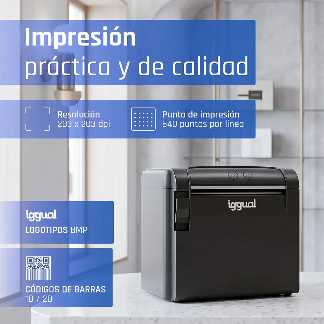 iggual Impresora Térmica TP9000 USB+RJ45+RJ45RS232 4