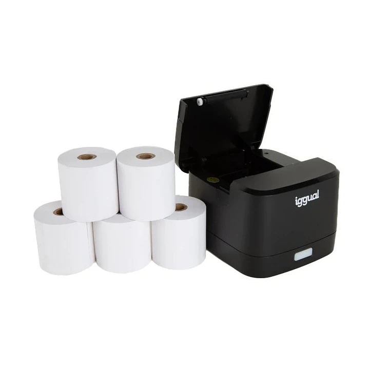 iggual Kit impresora térmica TP EASY 58 + 5 rollos 4