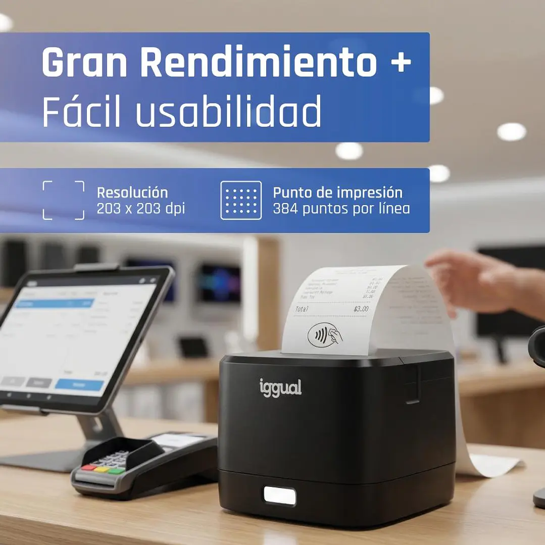 iggual Impresora térmica tickets TP EASY 58 USB+RJ 4