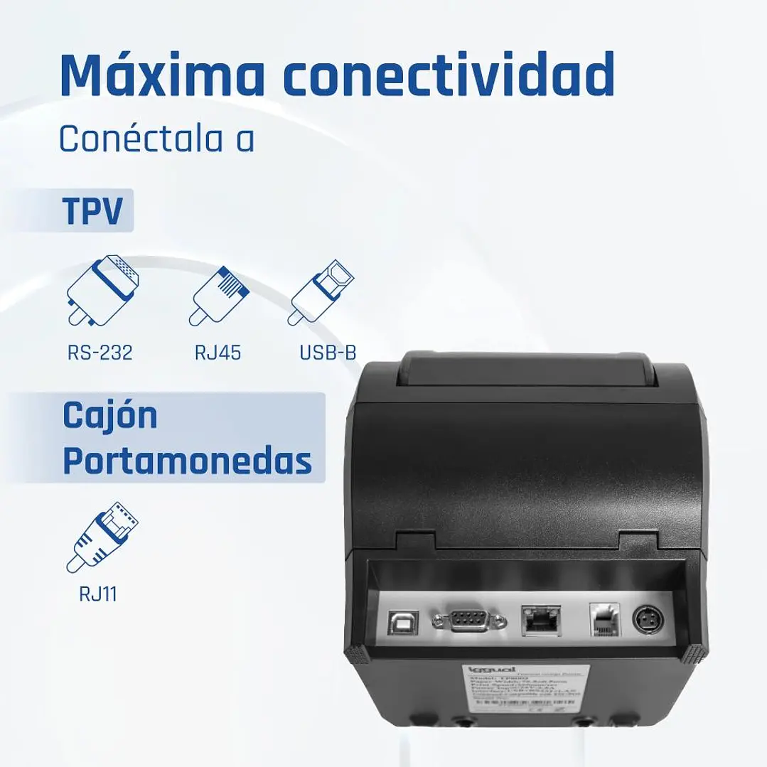iggual Impresora Térmica TP8002 USB+RS232+Ethernet 3