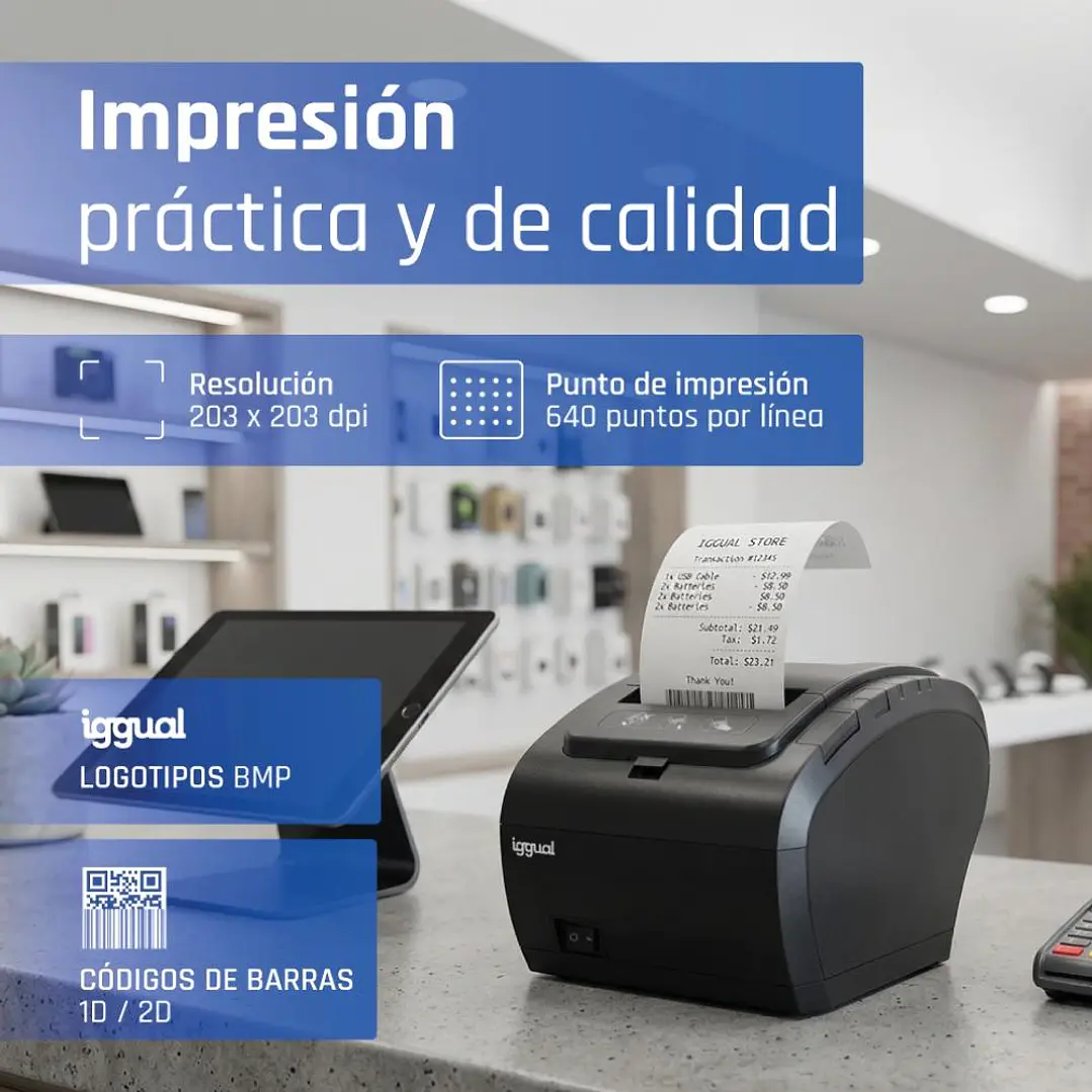 iggual Impresora Térmica TP8002 USB+RS232+Ethernet 4
