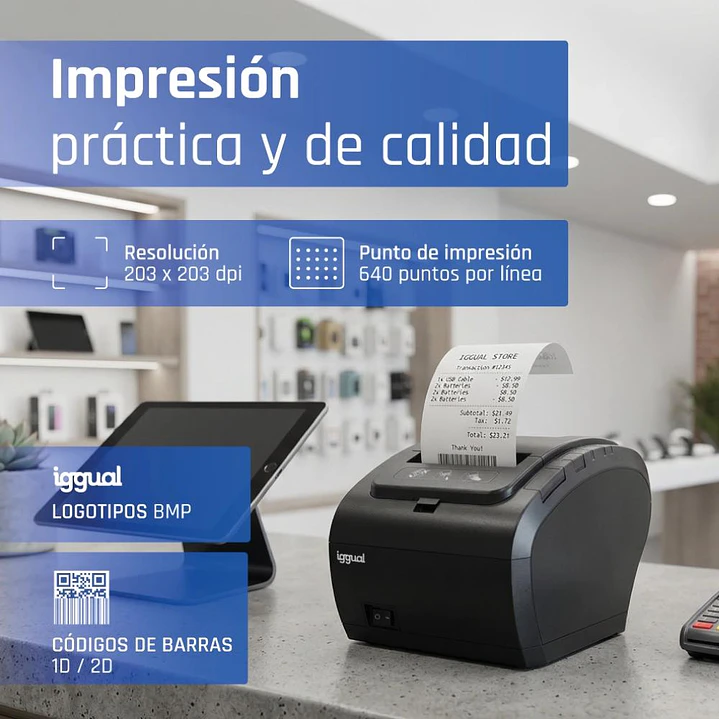 iggual Impresora Térmica TP8002 USB+RS232+Ethernet 4