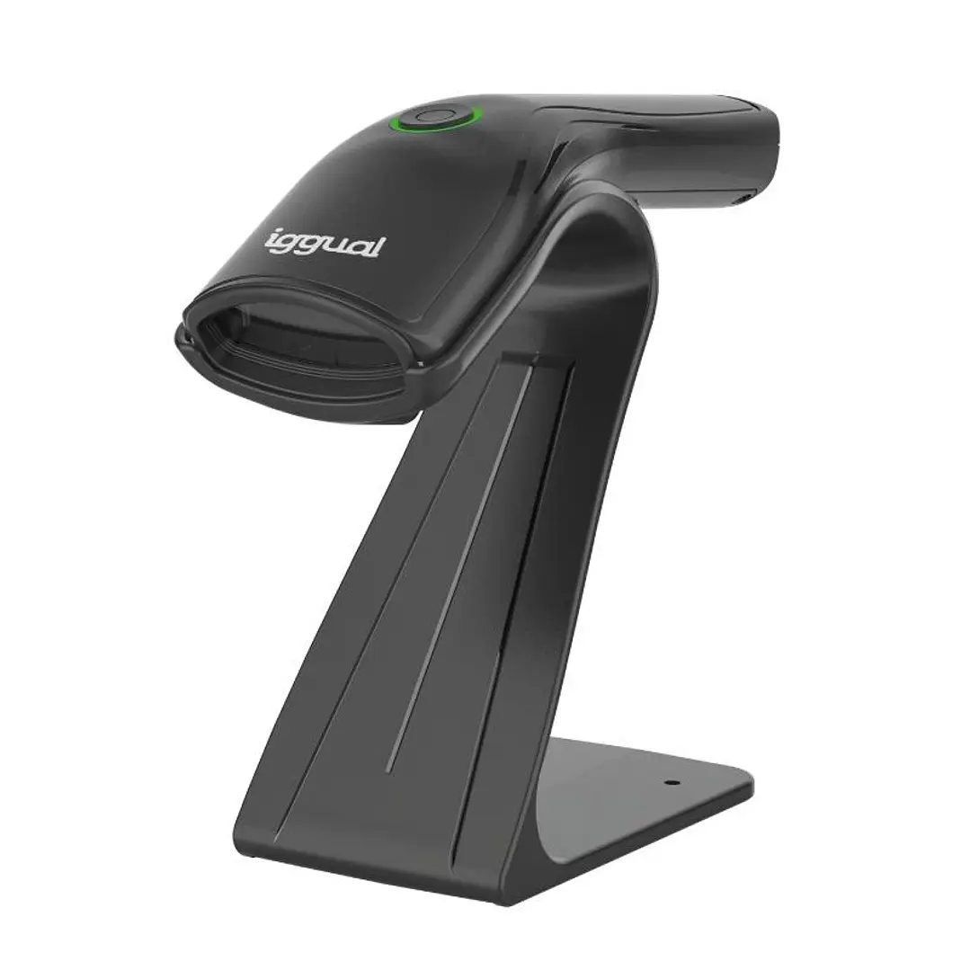 iggual Lector código barras 1D USB botón soporte 1