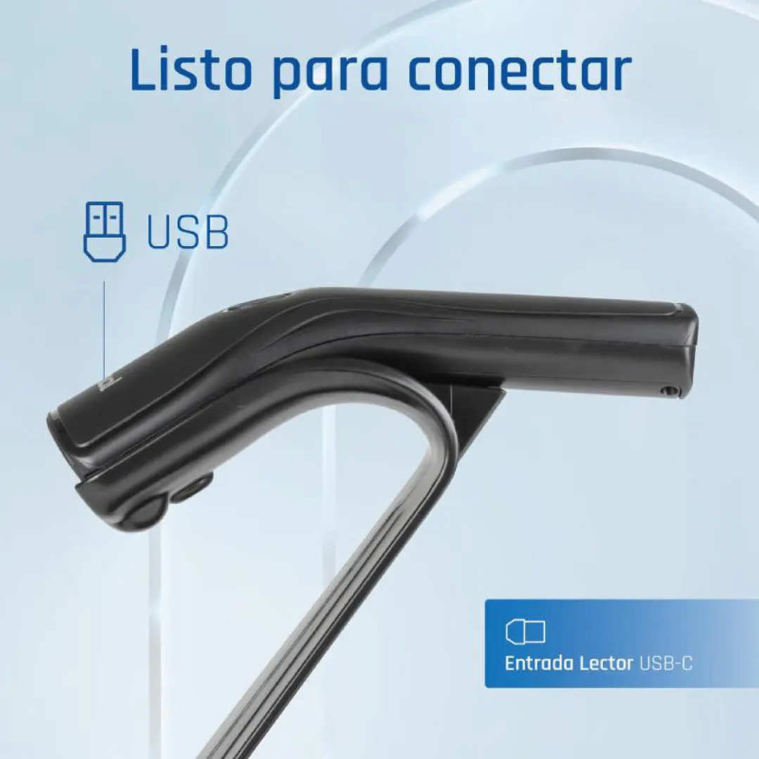iggual Lector código barras 1D USB botón soporte 3