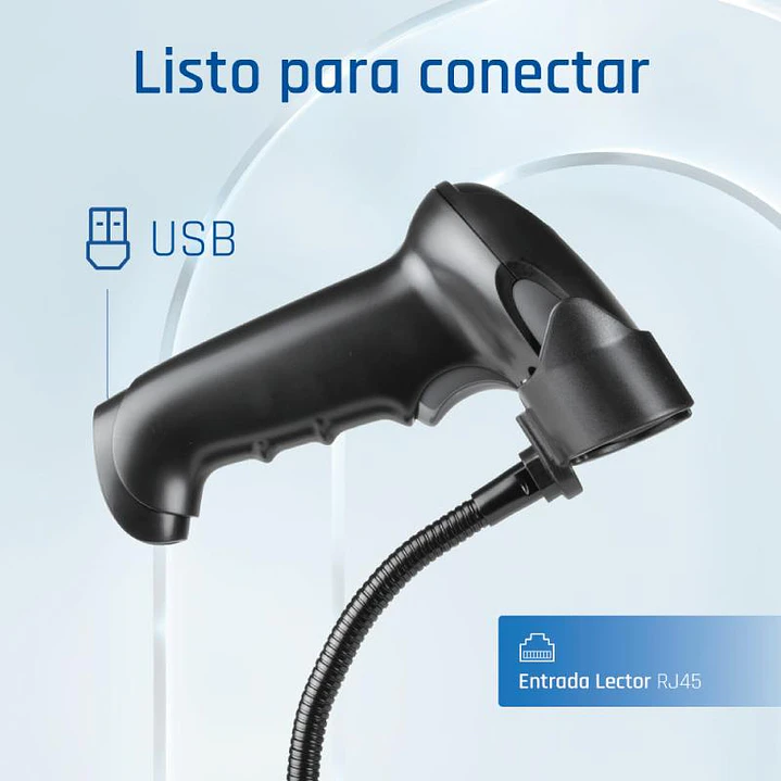 iggual Lector código barras 2D USB gatillo soporte 3