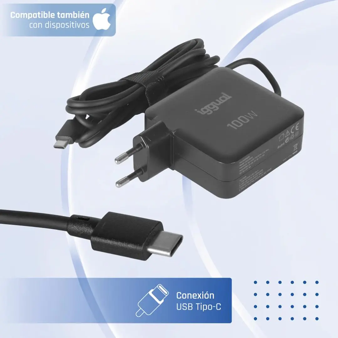 iggual Cargador portátil y móvil tipo C PD 100W 3