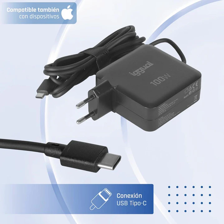 iggual Cargador portátil y móvil tipo C PD 100W 3