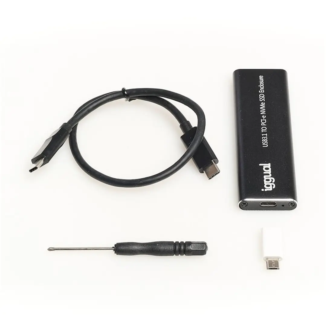 iggual Caja externa USB-C 3.1 SSD M.2 NVMe y SATA 3