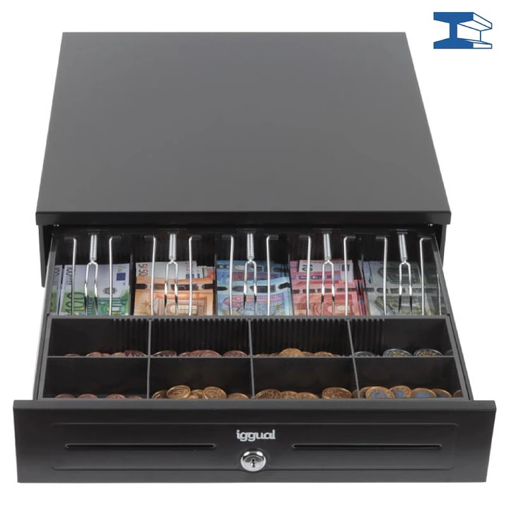 iggual Cajón portamonedas IRON-HD 41cm 5+8 negro 1