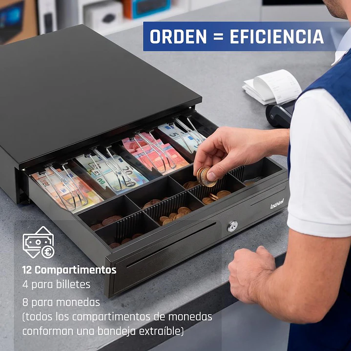iggual Cajón portamonedas IRON-20 42cm 4+8 negro 4