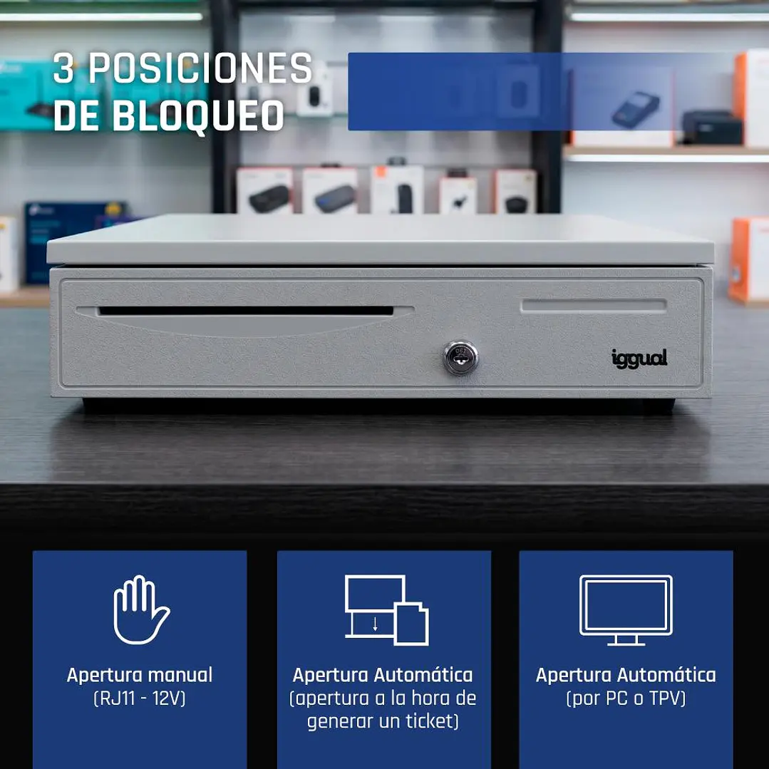 iggual Cajón Portamonedas IRON-50W 42cm 5+8 blanco 4