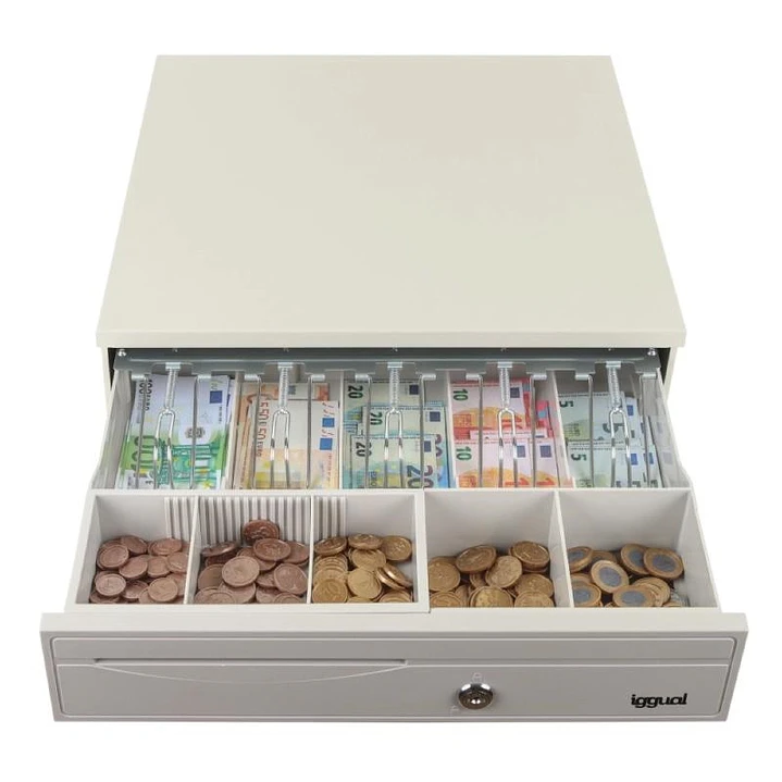 iggual Cajón portamonedas IRON-30W 42cm 5+5 blanco 1