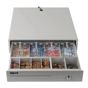 iggual Cajón portamonedas IRON-10W 38cm 4+6 blanco