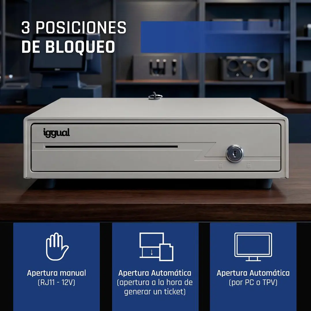 iggual Cajón portamonedas IRON-10W 38cm 4+6 blanco 4