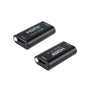Nanocable Repetidor HDMI - Resolucion 4K a 24Hz - Conectores Hembra a Hembra - Amplificacion hasta 40m - Compacto - Color Negro