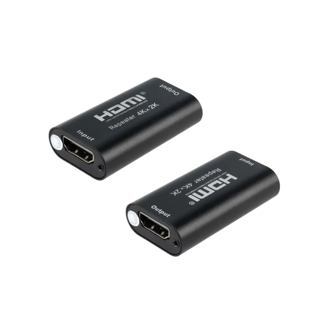 Nanocable Repetidor HDMI - Resolucion 4K a 24Hz - Conectores Hembra a Hembra - Amplificacion hasta 40m - Compacto - Color Negro 1