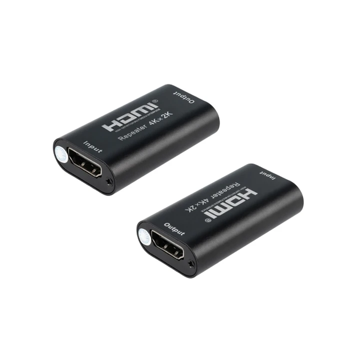 Nanocable Repetidor HDMI - Resolucion 4K a 24Hz - Conectores Hembra a Hembra - Amplificacion hasta 40m - Compacto - Color Negro 1