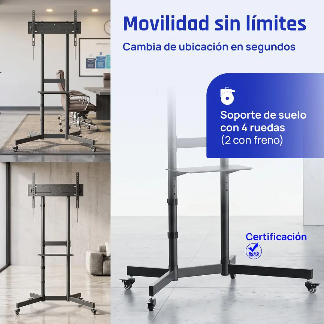 iggual SRTV75 Soporte TV suelo ruedas 32