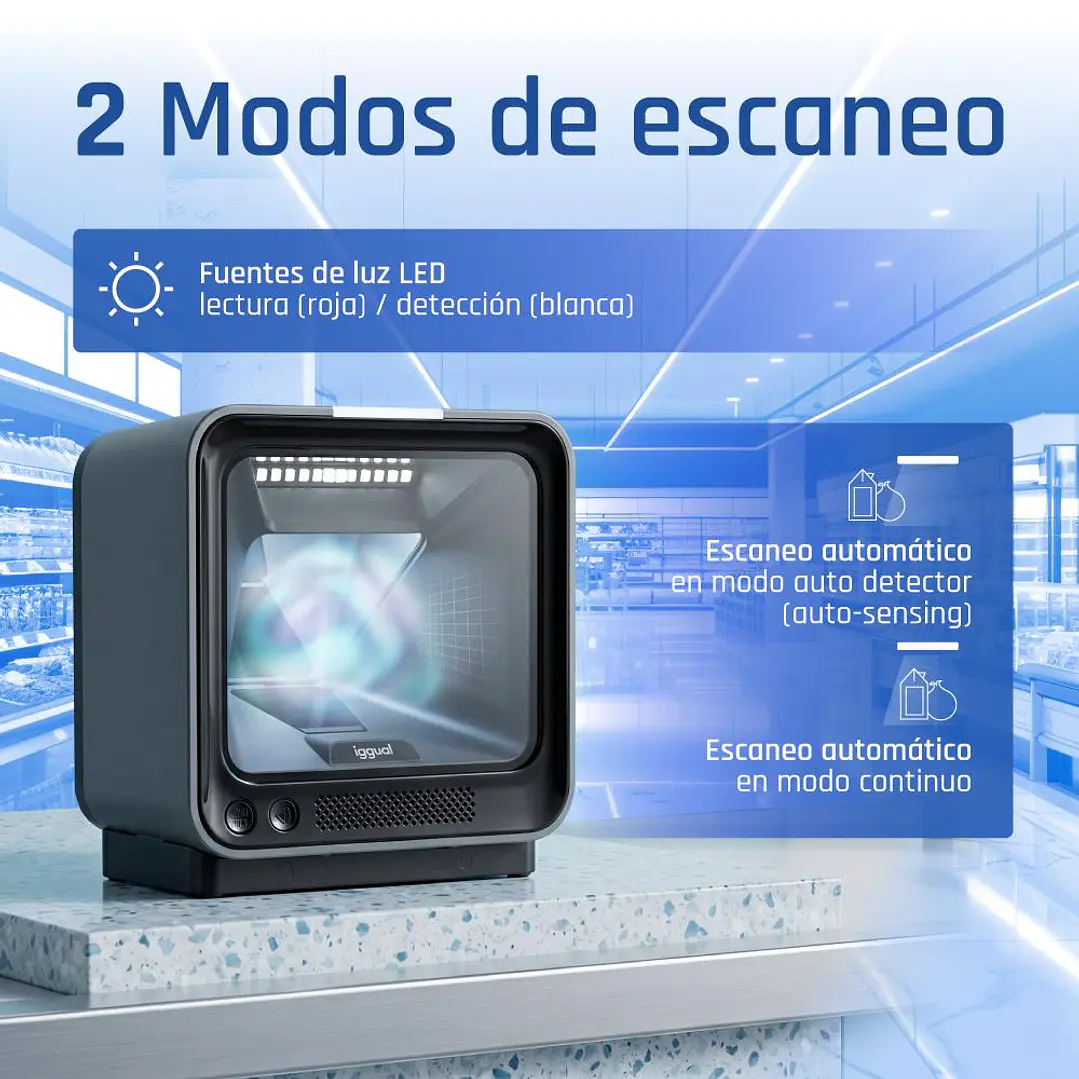 iggual Lector código barras sobremesa 2D USB AR 4