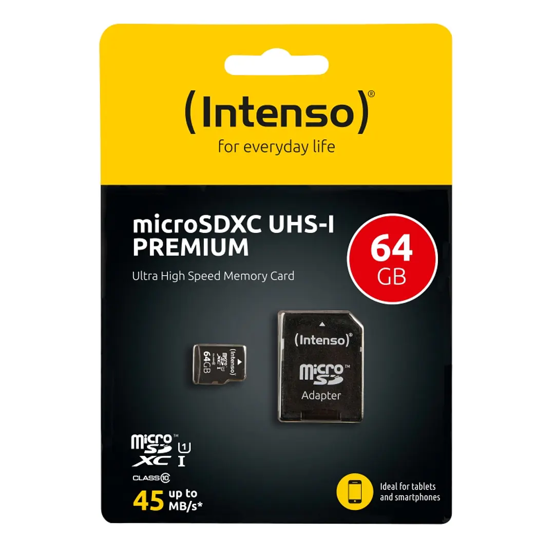 Intenso 3423490 Micro SD UHS-I Premium 64GB c/adap 3