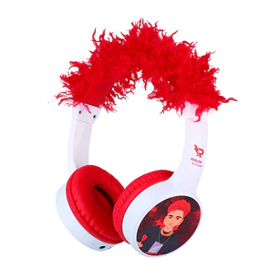 Redlox by Chuster Tuber Auriculares Bluetooth 5.3 con Pelo - Altavoz 30mm - Bateria 200mAh - Autonomia hasta 24h - Alcance 10m - 32Ohm - Sensibilidad 