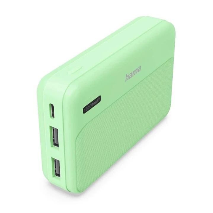 Hama Power Pack Pocket 10 Bateria Externa Powerbank 10000mAh - Compacta - 1x USB-C y 2x USB-A - Color Verde 1