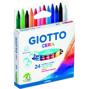 Giotto Pack de 24 Lapices de Cera - Extraresistentes - Facil de Sacar Punta - No Mancha