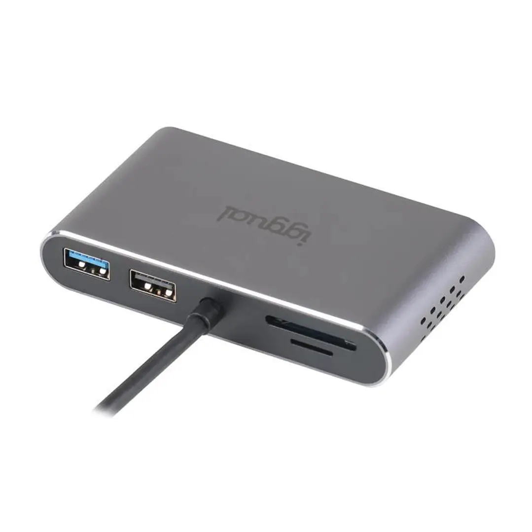 iggual Hub C 8 en 1 2xHDMI 2xUSB 2xSD RJ45 PD100W 2