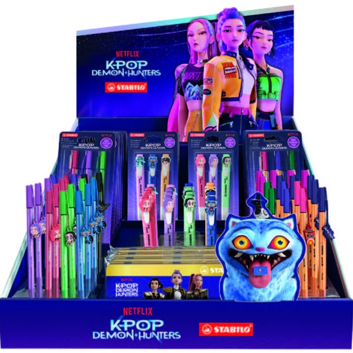 Stabilo K-Pop Demon Hunters Expositor con 72 Piezas en Total - Marcadores Swing Cool, Point 88, Pen 68, Pen 68 Metallic, Colores Surtidos 1