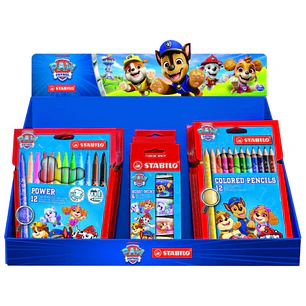 Stabilo Patrulla Canina Expositor de 26 Packs Variados para Colorear con Diseños de la Patrulla Canina - Lapices de Colores, Fluorescentes y Rotulador
