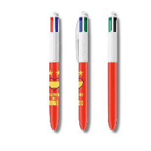 Bic 4 Colours Campeones Expositor con 25 Boligrafos de Bola Retractil - Punta Media de 1.0mm - 4 Colores de Tinta