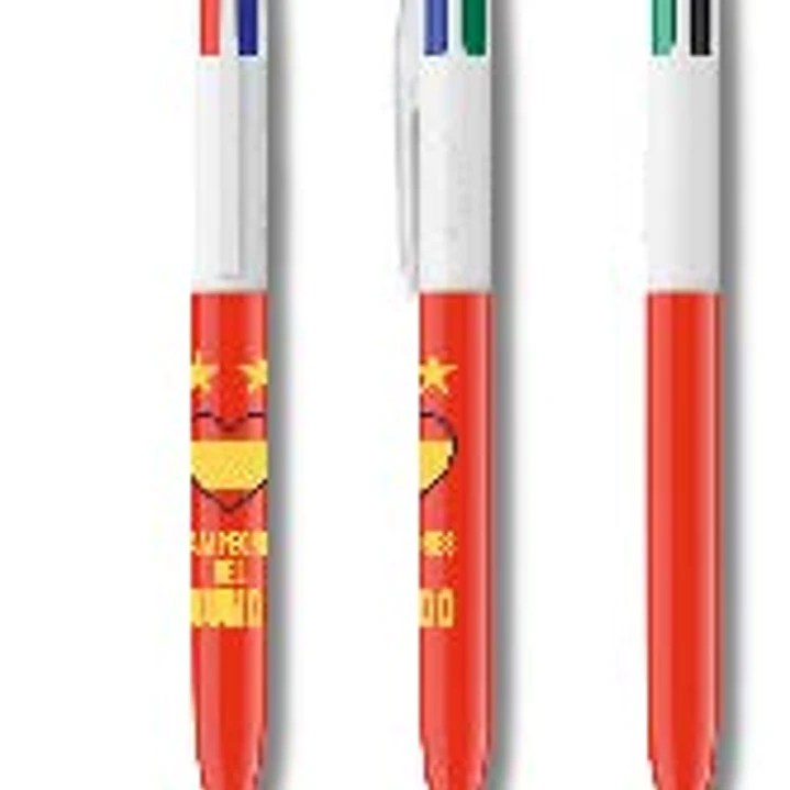 Bic 4 Colours Campeones Expositor con 25 Boligrafos de Bola Retractil - Punta Media de 1.0mm - 4 Colores de Tinta 1
