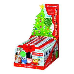 Stabilo Boss Mini Frosty Friends Expositor con 10 Packs de 5 Marcadores Fluorescentes - Trazo entre 2 y 5mm - Tinta con Base de Agua - Antisecado - Co