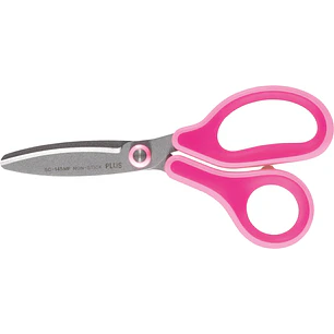 Plus Fitcut Curve Kids Tijera Escolar 14.5 cm - Hojas Curvas - Punta Redondeada - Ergonomica - Uso Diestro - Color Rosa