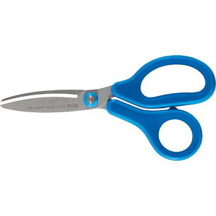 Plus Fitcut Curve Kids Tijera Escolar 14.5 cm - Hojas Curvas - Punta Redondeada - Ergonomica - Uso Diestro - Color Azul