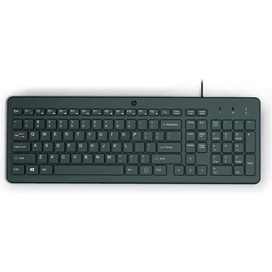 HP 150 Teclado USB - Patas Ajustables - Indicadores LED (Num/Caps) - Fabricado con Plastico Reciclado - Color Negro