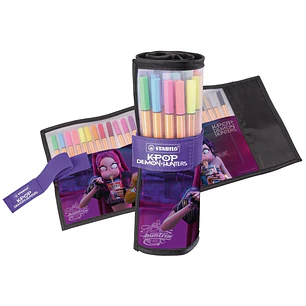 Stabilo Point 88 K-Pop Demon Hunter Pack Enrollable con 25 Rotuladores de Punta Fina de Fibra - Trazo de 0.4 mm - Tinta con Base de Agua - Colores Sur