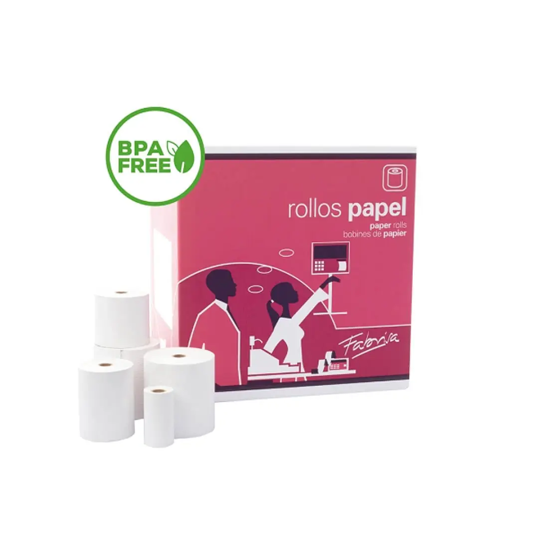 Fabrisa Rollo de Papel Termico - Libre de BPA - 80x80x25mm 1