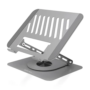 Aisens Soporte Sobremesa XL para Portatil / Tablet - Giratorio y Ajustable - Rotacion 360° - Plegable y Compacto - Antideslizante - Compatible 10-17