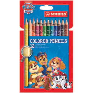 Stabilo Patrulla Canina Pack de 12 Lapices de Colores con Diseños de la Patrulla Canina - Ideal para el Colegio - Colores Surtidos
