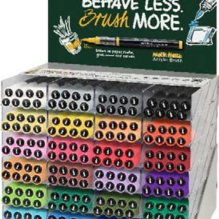 Faber-Castell Multimark Acrylic Brush Expositor con 192 Rotuladores Acrilicos Punta Pincel - Trazo de 1 a 6mm - Tinta Acrilica a Base de Agua - Colore 1