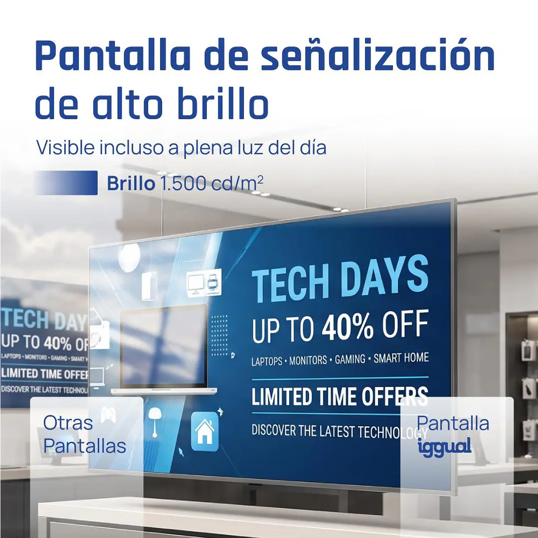 iggual Pantalla señalización 4K 75