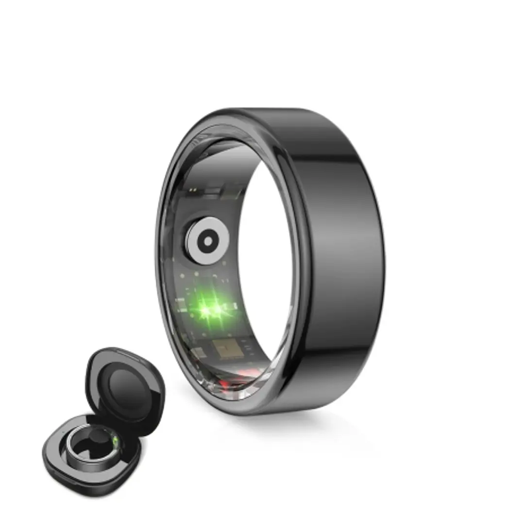 Ksix Saturn Anillo Inteligente - Autonomia Hasta 3 Dias - Actividad y Salud - Monitor de Sueño - 5ATM - Talla L (Talla 11) - Color Negro 1