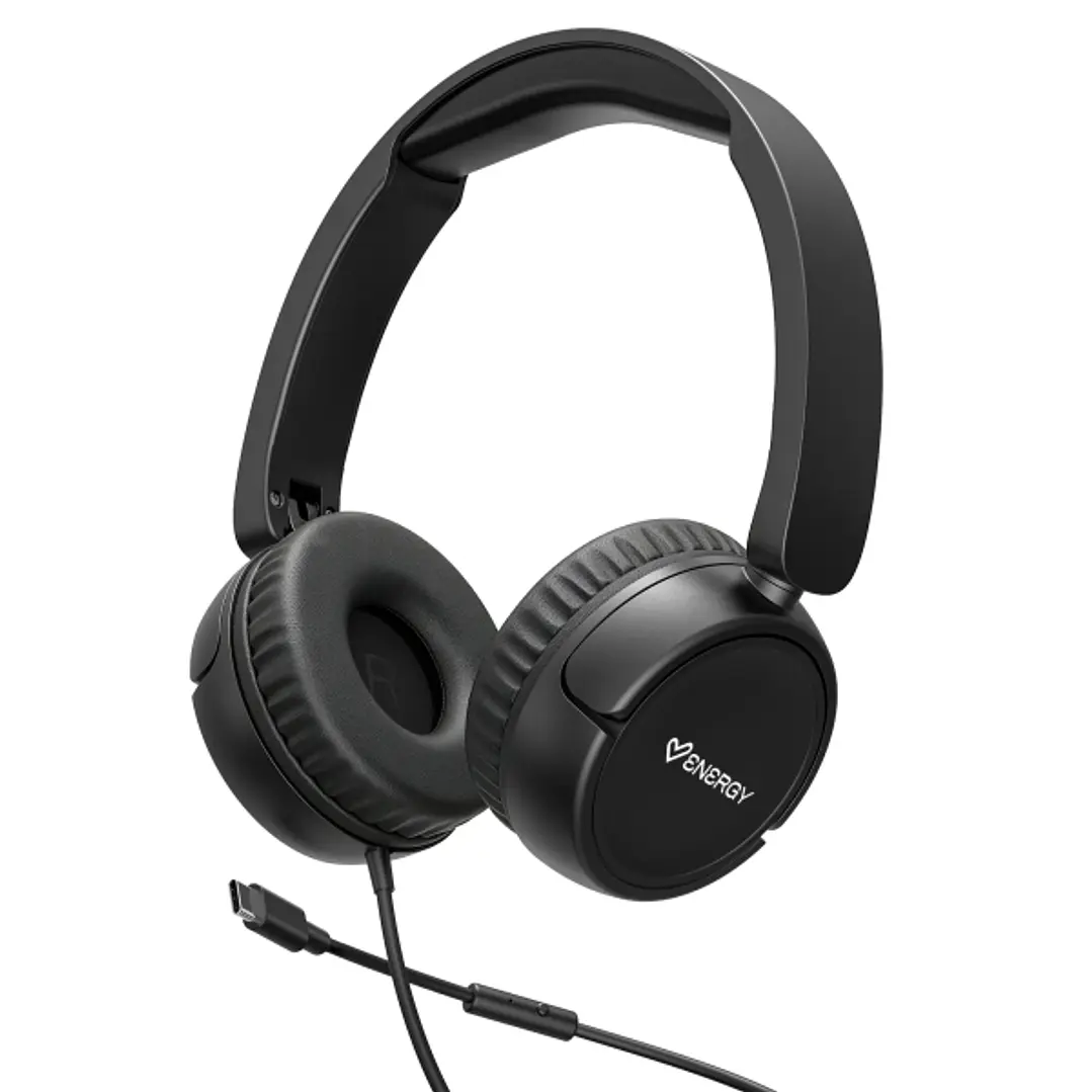 Energy Sistem Urban Auriculares con Cable - DeepBass - Diadema Extensible - Microfono Incorporado - Conexion USB-C - Color Negro 1