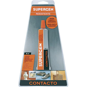 Supergen Contacto Pegamento 40ml - Secado Rapido - No Contiene Tolueno - Color Amarillo