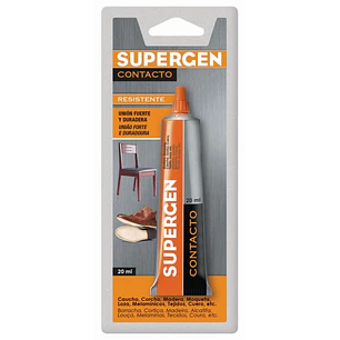 Supergen Contacto Pegamento 20ml - Secado Rapido - No Contiene Tolueno - Color Amarillo
