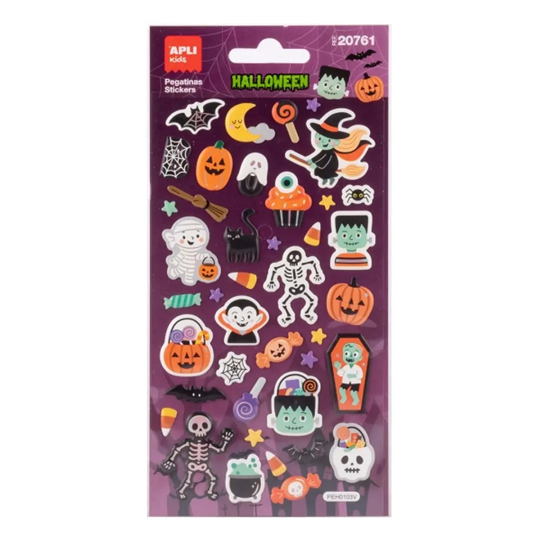 Apli Kids Frankie Pack con 50 Pegatinas de Halloween - Perfectas para Decorar Cuadernos, Agendas, etc... 1