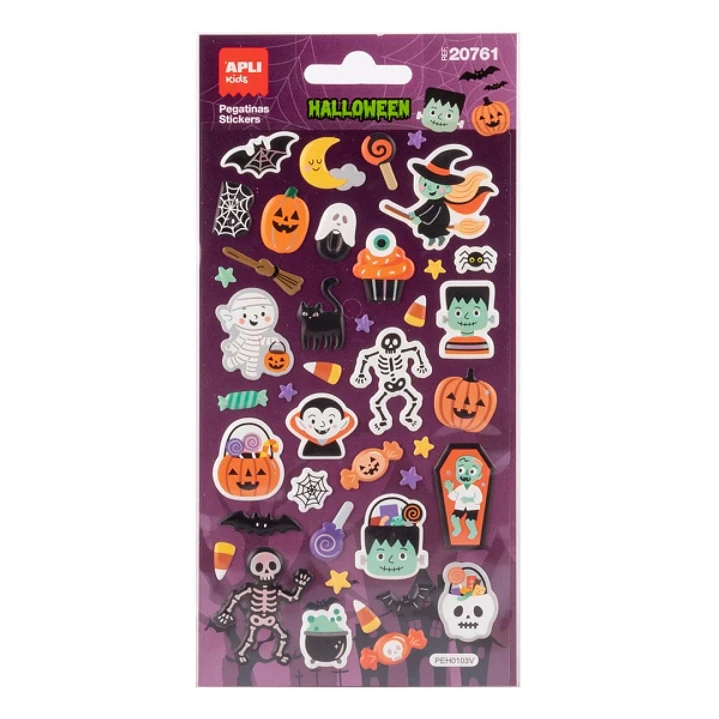 Apli Kids Frankie Pack con 50 Pegatinas de Halloween - Perfectas para Decorar Cuadernos, Agendas, etc... 1